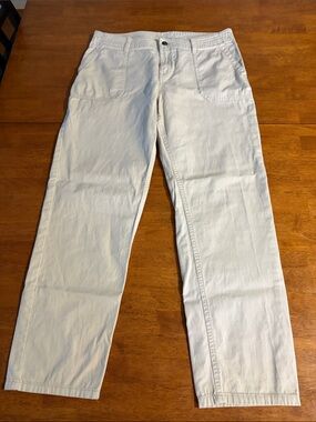 Prana Light Beige Casual Straight-Leg Pants